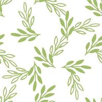 vektor seamless mönster lämnar grön vit färg, botaniska blommig dekoration konsistens. tapet bakgrund