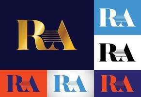 anfängliche monogrammbuchstabe ra logo design vektorvorlage. ra-Buchstaben-Logo-Design vektor