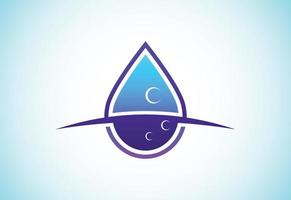 abstraktes Wassertropfen-Logo-Zeichensymbol auf weißem Hintergrund, Wassertropfen-Logo-Design-Vorlage. vektor