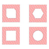 Set med mall vintage kort vit papper på rosa bakgrund. design för vektor och illustration.