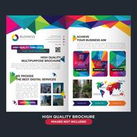 Bunte Low Poly Business Fold Broschüre vektor