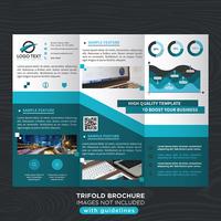 Blaue Trifold Business Fold Broschüre vektor