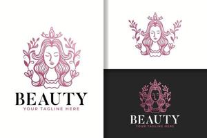 weibliche Schönheit Frau Strichzeichnungen natürliche einzigartige Logo-Vorlage vektor