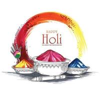 Happy Holi Fest der Farben Feier Grußkartendesign vektor