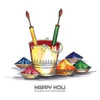 festival der farben feier glücklicher holi-kartenhintergrund vektor
