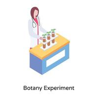 isometrisk illustration av botanikexperiment, nedladdning av redigerbar grafik vektor