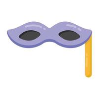 eine Augenstütze oder Maskerade in einem flachen Symbol vektor