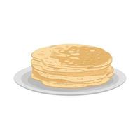 tunna pannkakor på tallrik. festlig rätt för maslenitsa, karneval och fastelavn. läckra bakverk. vektor platt mat illustration