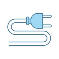 Symbol für die Farbe des elektrischen Steckers. Verdrahtung. Stromkabel mit Stecker. isolierte Vektorillustration vektor