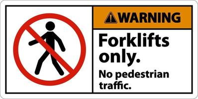 Warnung kein Fußgängerverkehr Gabelstapler nur Schild vektor