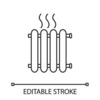 radiator linjär ikon. värmebatteri. tunn linje illustration. värmare. kontur symbol. vektor isolerade konturritning. redigerbar linje