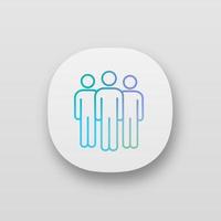 team app ikon. ui ux användargränssnitt. personal, personal. lagarbete. grupp människor. partners. webb- eller mobilapplikation. vektor isolerade illustration