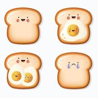 söt toast med ägg illustration vektor
