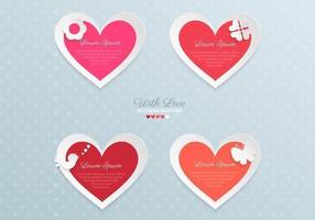 Papper Valentinsdag Heart Vector Pack