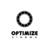 kamera tejp rulle bokstaven o för filmproduktion eller filmstudio logotyp design inspiration vektor