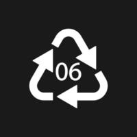 ps 06 Recycling-Code-Symbol. Kunststoff-Recycling-Vektor-Polystyrol-Zeichen. vektor