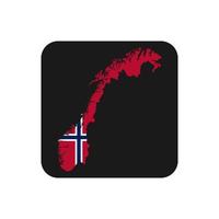 Norwegen-Kartensilhouette mit Flagge auf schwarzem Hintergrund vektor