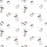 Geschenkbox mit nahtlosem Musterhintergrund. Geburtstag, Neujahr, Weihnachtsferien Vektor endlose Textur