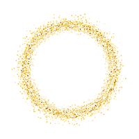 Goldglitzerkreis mit kleinen Partikeln. abstrakter Hintergrund mit goldenen Scheinen auf weißem Hintergrund. vektor
