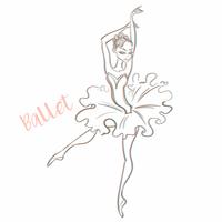 Tjej ballerina. Balett. Logotyp. Dansare. Vektor illustration