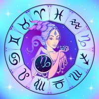 Sternzeichen Steinbock ein schönes Mädchen. Horoskop. Astrologie. Vektor. vektor