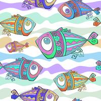Dekorativer tropischer Fisch. Nahtloses Muster. Unterwasserwelt. Vektor. vektor