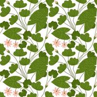 Nahtloses Muster mit zarten Lotusblumen und grünen Blättern. für die Dekoration von Textilien, Verpackungen und Webdesign. hand gezeichnete flache vektorillustration.