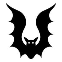 bat vektor ikon. isolerade illustration på en vit bakgrund. nattvampyr. siluett av en blodsugare. handritad best. djur med vingar. rovdjuret flyger. svartvit. halloween inredning.