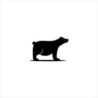 enkel isbjörn i platt svart färgikon logotypdesignidé vektor