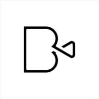 einfache moderne schwarze linie kunst b buchstabe filmproduktion logo design idee vektor