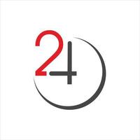 ganztägig 24-Stunden-Service-Pflege-Logo-Icon-Design vektor