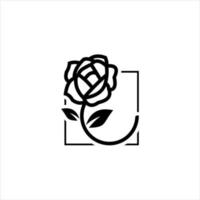 Rose Logo Design Natur Vektorelement vektor