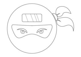 schwarz-weißes Ninja-Gesichtslogo vektor