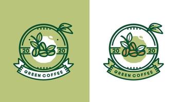 kaffelogotypdesign, modern vintage färska kaffebönor för naturliga cafébutiksmenyer, lämplig för butiks- och restaurangföretag vektor