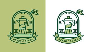 Kaffee-Logo-Design, modernes Vintage-Kaffeeglas für Café-Logo, geeignet für Lebensmittel- und Getränkeunternehmen vektor