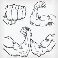 Doodle Fitness-Studio Skizze Bodybuilding Zeichnung Vektor-Illustration vektor