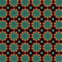 Mandala geometrisches Farbmuster. nahtloser Vektor schwarzer Hintergrund Textur Vektor in Abbildung