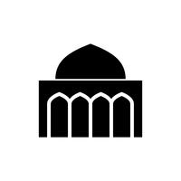 Moschee-Glyphe-Symbol. Ramadan Kareem vektor