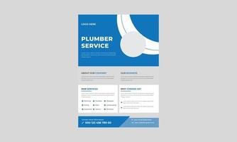 Benötigen Sie einen Klempnerservice, eine Klempnerservice-Flyervorlage, einen Handwerker, ein Klempner-Flyer-Design für Unternehmen, ein Klempnerservice-Flyer-Poster-Design. vektor