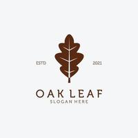 enkel ekblad logotyp vektor vintage designillustration