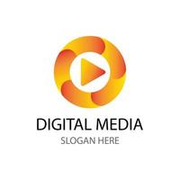 digitale Medien-Vektor-Logo-Design. vektor