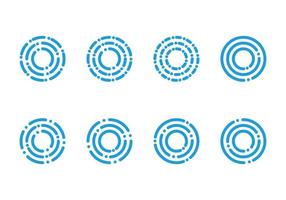 uppsättning cirkel teknik logotyp. vektor