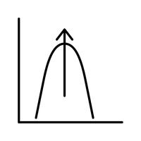 Glockenförmiges Diagramm Schöne Linie schwarze Ikone vektor