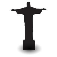 cristo redentor rio de janeiro silhouetten, beste plätze in brasilien.vektor, illustrationsdesign vektor