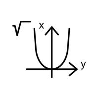 Algebra Vacker linje svart ikon vektor