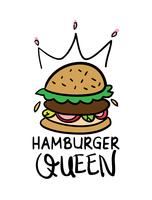 Hamburger drottning design vektor