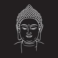 Buddhas Kopf Vektorgrafiken auf schwarzem Hintergrund vektor