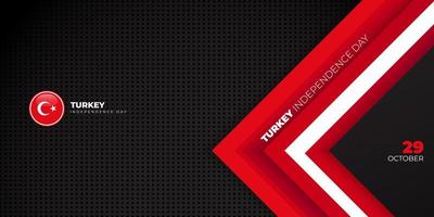 röda och vita geometriska på svart bakgrund design. Turkiets självständighetsdag. vektor