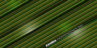 röd, svart och gul linje på grön bakgrund. zambia självständighetsdagen bakgrundsdesign. vektor