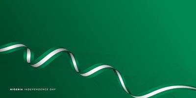 flygande nigerias bandflagga vektorillustration med grön bakgrund. vektor